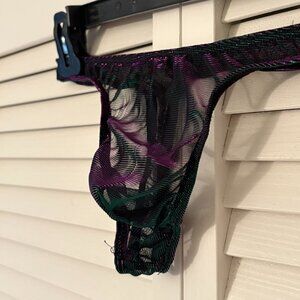 Purple/Green Shiny Mesh Thong